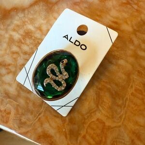 Aldo Emerald Green Gem Snake Statement Ring